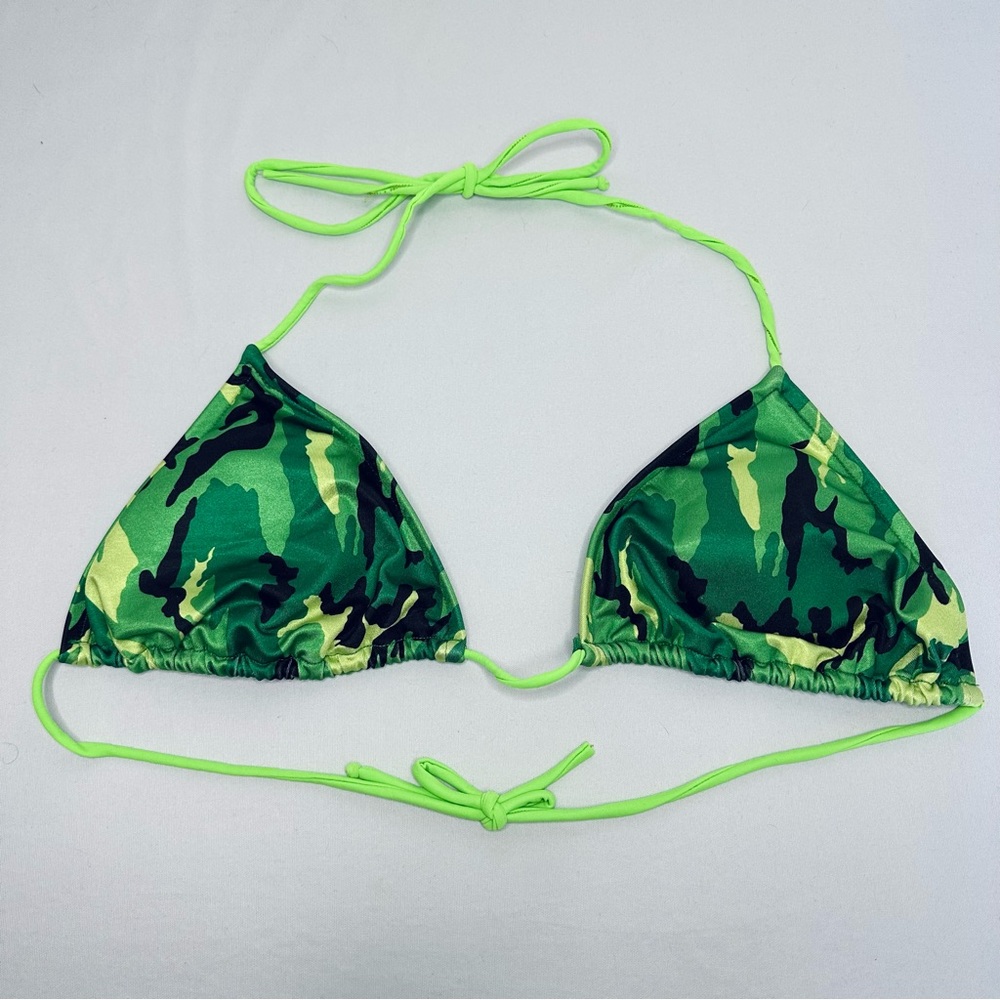UJENA Green Camo Columbian String Bikini Top